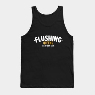 Flushing Queens Logo - A Minimalist Ode to Borough's Vibrant Heart Tank Top